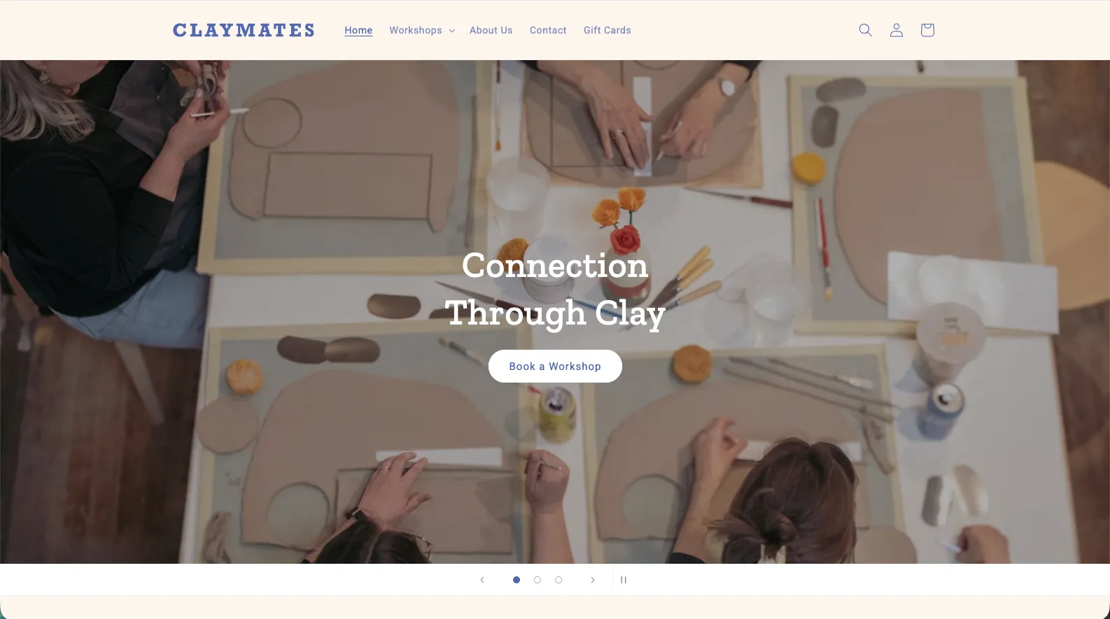 Claymates ceramic studio website